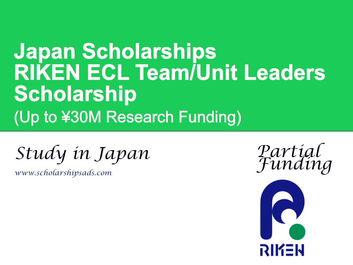 RIKEN ECL Team/Unit Leaders Scholarship 2026 in Japan