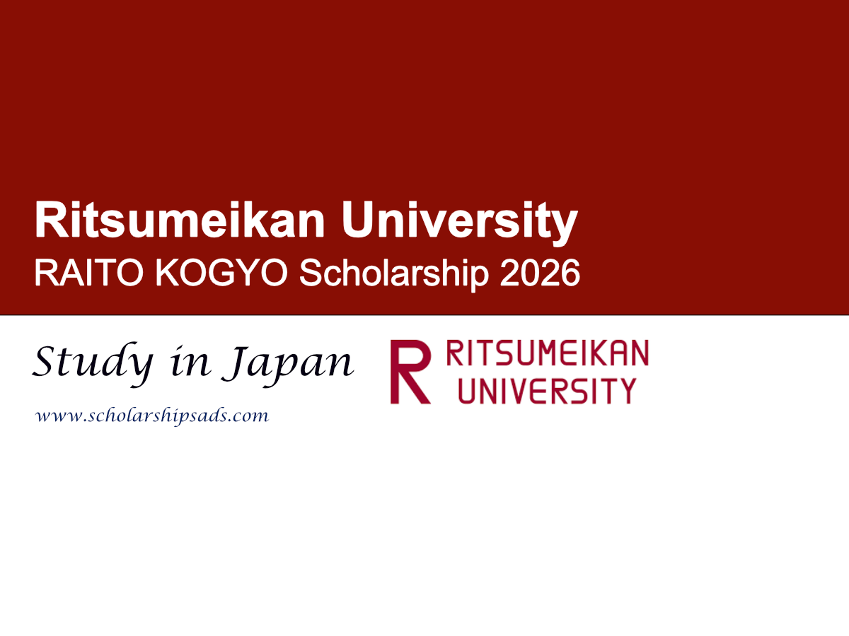 Japan Ritsumeikan University RAITO KOGYO Scholarship 2026