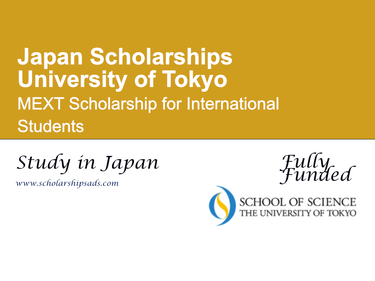 University of Tokyo MEXT Scholarship for International Science Students 2027, Japan