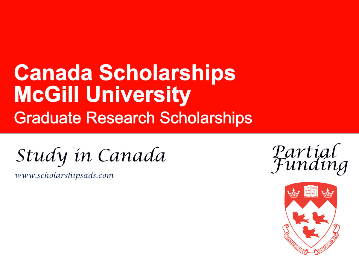 McGill University Graduate Research Scholarships 2027, Canada