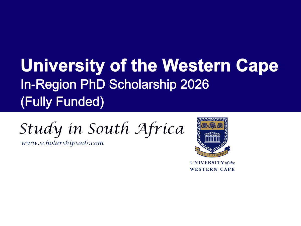 University of the Western Cape (UWC) South Africa In-Region PhD Scholarship 2026 - Fully Funded