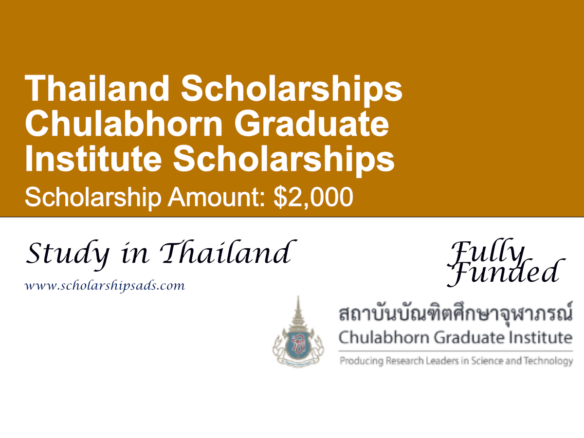 Thailand Chulabhorn Graduate Institute Scholarships 2027 in Thailand