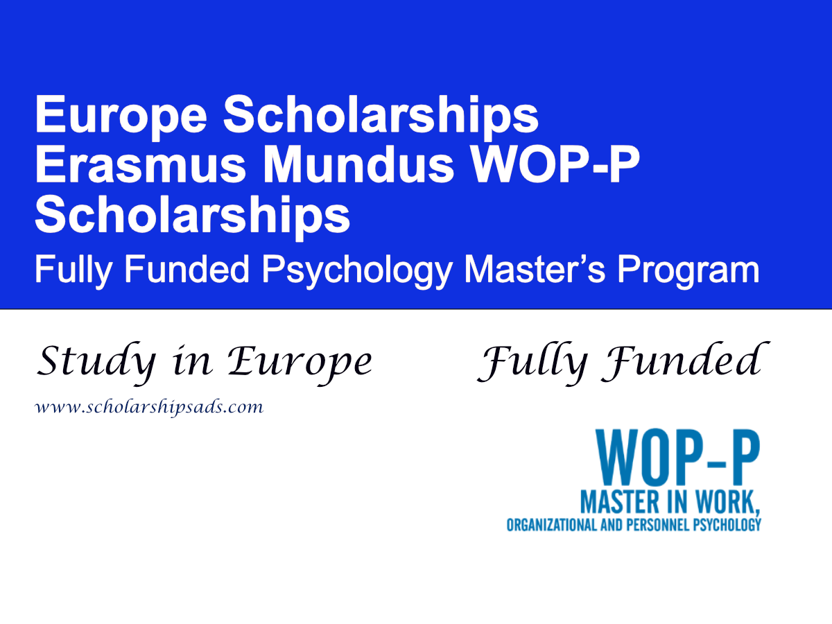 Erasmus Mundus WOP-P Scholarships 2026 in Europe | Fully Funded Psychology Master’s Program