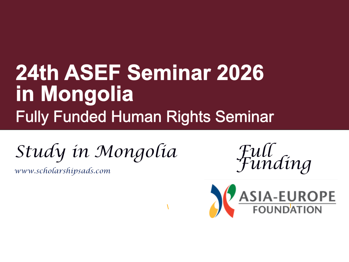 24th ASEF Seminar 2026 in Mongolia | Fully Funded Human Rights Seminar