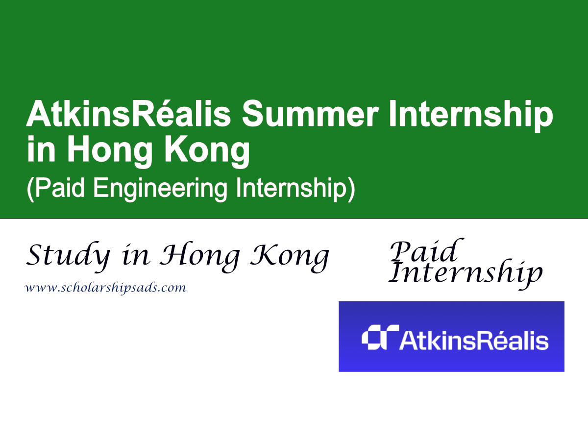 AtkinsRéalis Summer Internship 2026 in Hong Kong (Paid Engineering Internship)