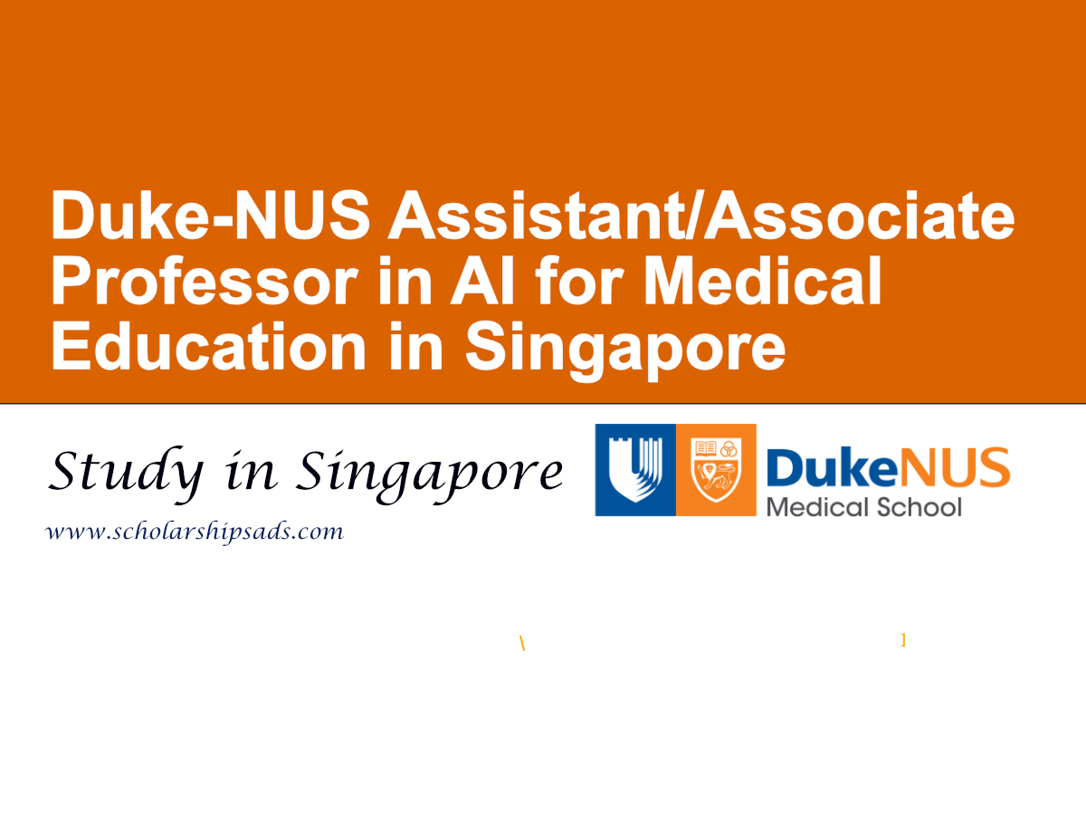 Duke-NUS Assistant/Associate Professor in AI for Medical Education in Singapore
