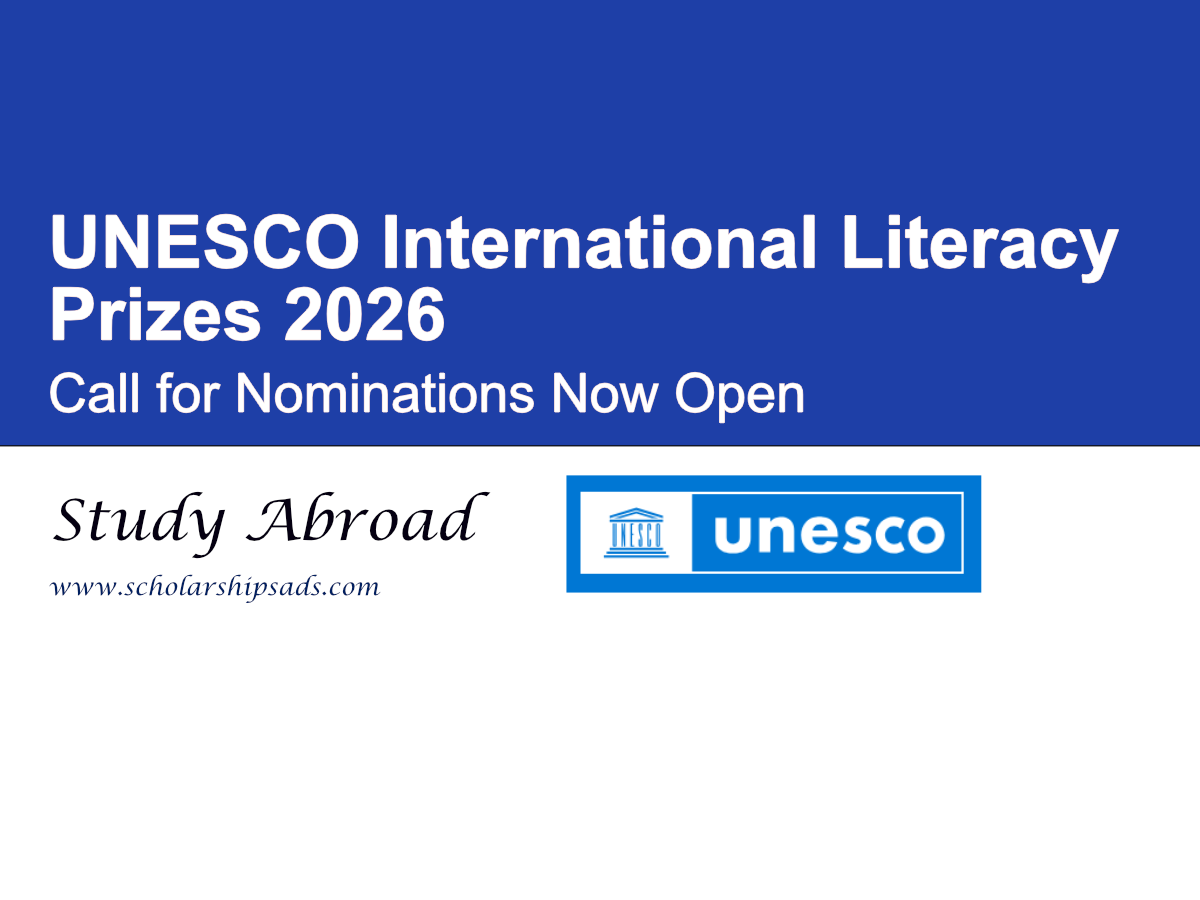 UNESCO International Literacy Prizes 2026 | Call for Nominations Now Open