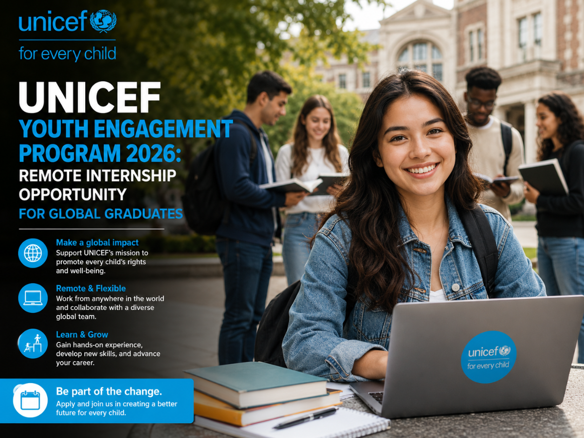 UNICEF Youth Engagement Program 2026: Remote Internship Opportunity for Global Graduates